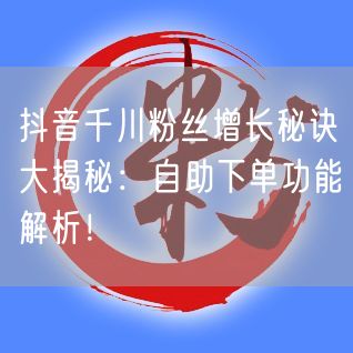 抖音千川粉丝增长秘诀大揭秘：自助下单功能解析！